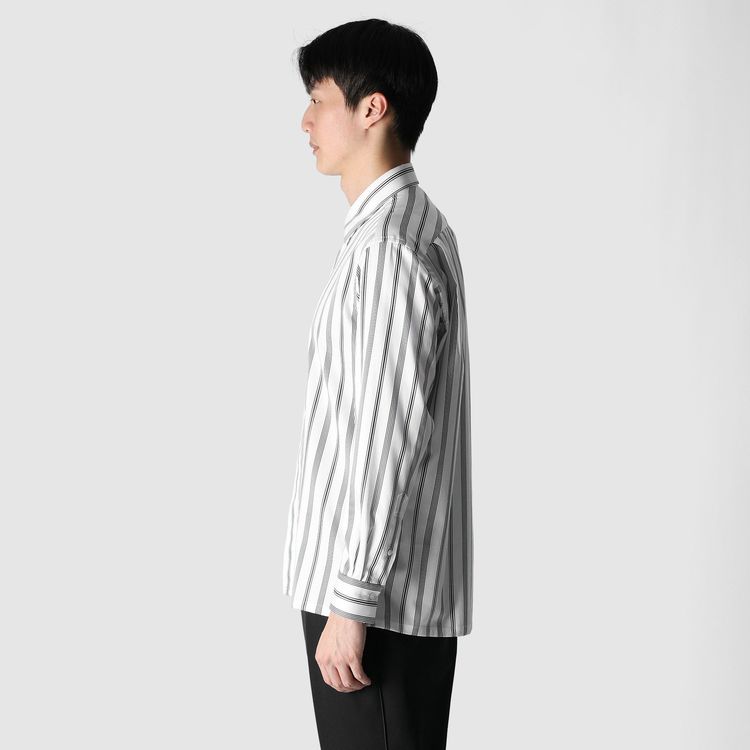 MONOTONE STRIPE FLY FRONT SHIRT｜ランバンコレクション(メンズ)公式