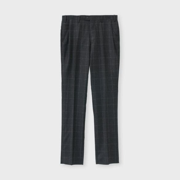 WINDOW PANE CHECK TAPERED SLACKS