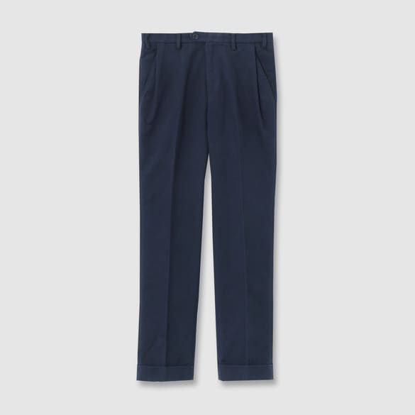 DIAGONAL MOLESKIN TAPERED SLACKS