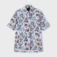 FLOWER PRINT FLY FRONT SS SHIRT [ドローイングフラワー プリントSSシャツ]