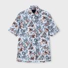 FLOWER PRINT FLY FRONT SS SHIRT [ドローイングフラワー プリントSSシャツ]