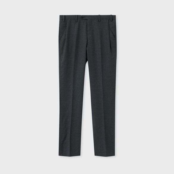 WOOL FLANNEL TAPERED SLACKS