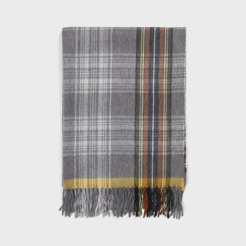 WOOL & ANGORA PLAID 　STOLE