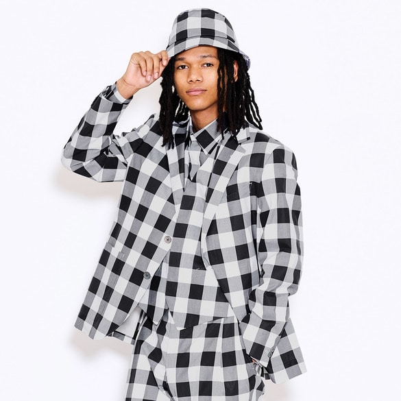 6-PIECES  BLOCK CHECK JACKET