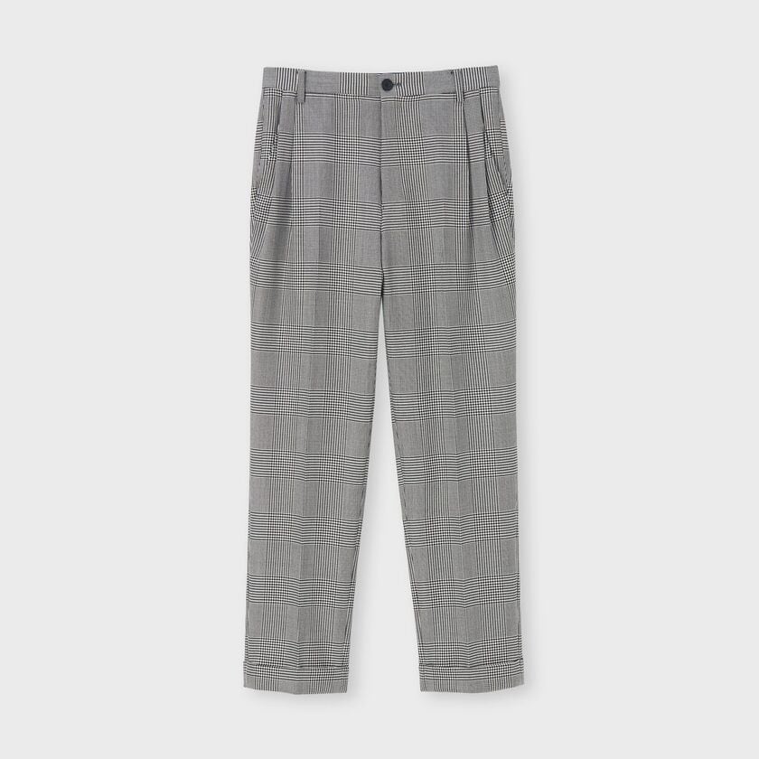 GLEN PLAID  COMFORT TAPERED SLACKS [グレンチェック テーパードパンツ]