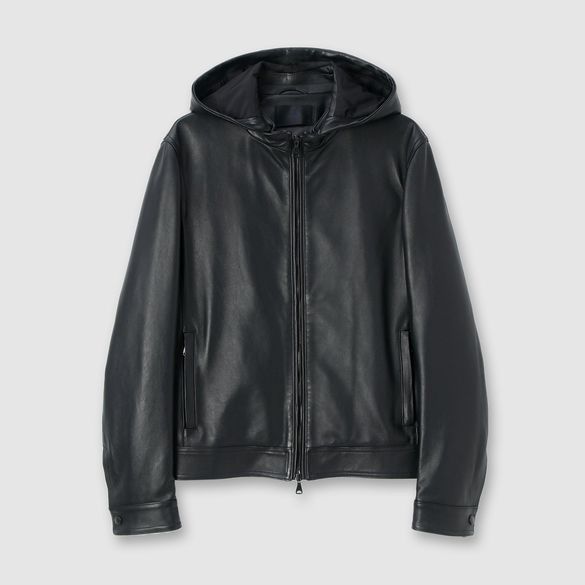 LAMB LEATHER DETACHABLE HOODIE