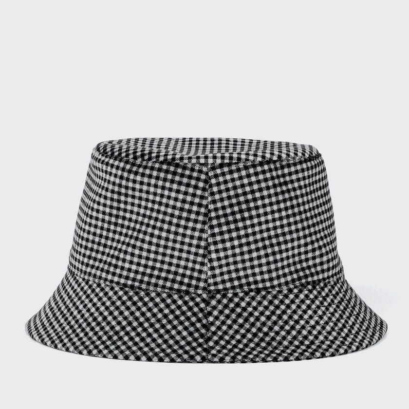 GINGUM CHECK VELVET BUCKET　HAT